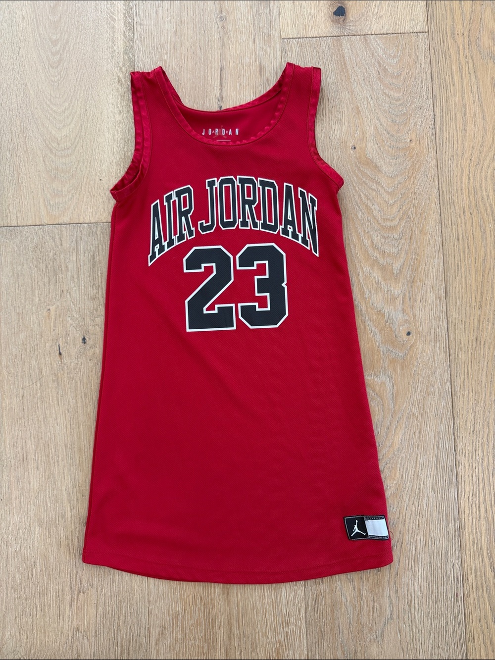 Jordan Red Tank Dress with Black & White 'Air Jordan 23' Graphic
